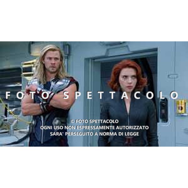 "Marvel\'s The Avengers" ..Thor (Chris Hemsworth) and Black Widow (Scarlett Johansson)..Ph: Film Frame..© 2011 MVLFFLLC. TM & © 2011 Marvel. All Rights Reserved.