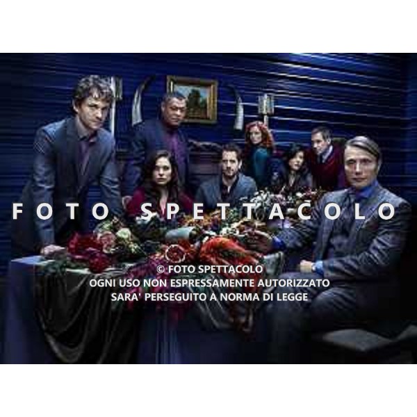 Hugh Dancy, Caroline Dhavernas, Laurence Fishburne, Aaron Abrams, Lara Jean Chorostecki, Hettienne Park, Scott Thompson - Hannibal ©Brooke Palmer, Gaumont International Television